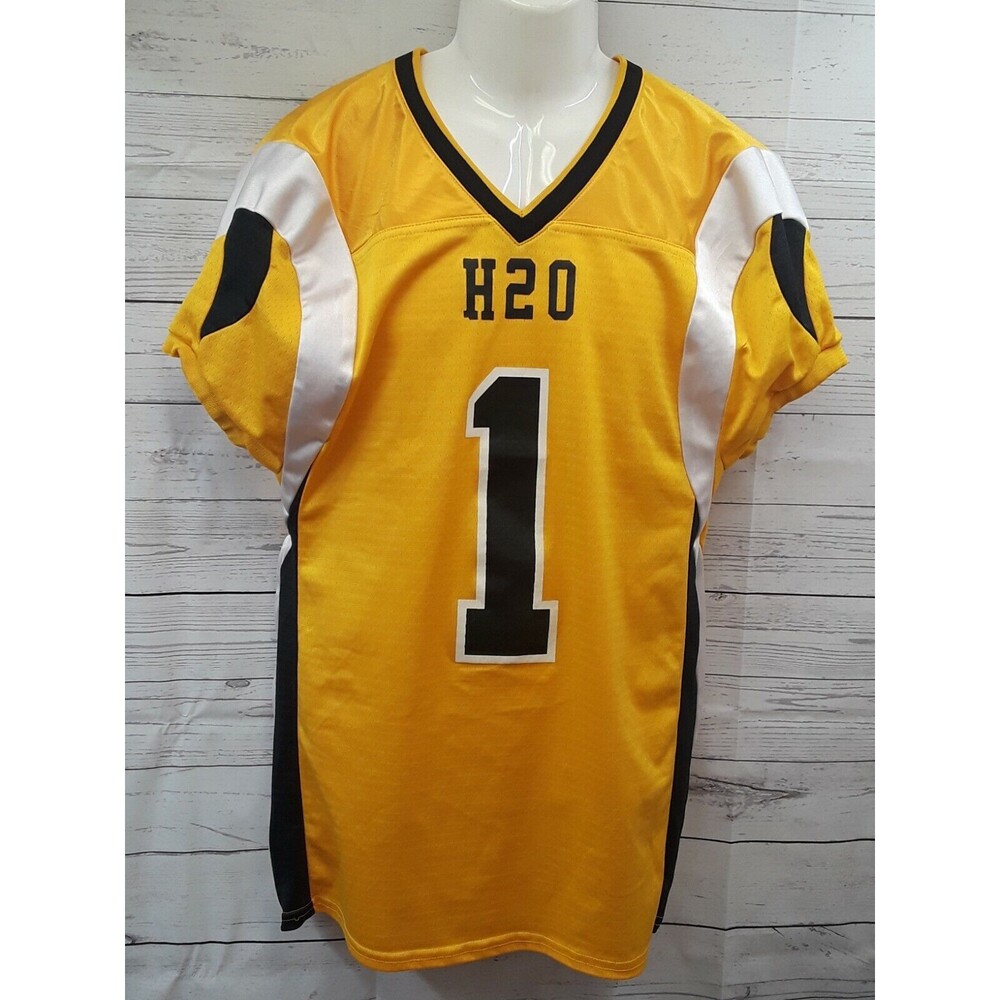Vtg USA Team Work Athletic Apparel Jersey Sz M H20 Freeman #1 Yellow Black white